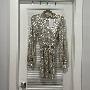Brand new the still on sequence mini dress size medium